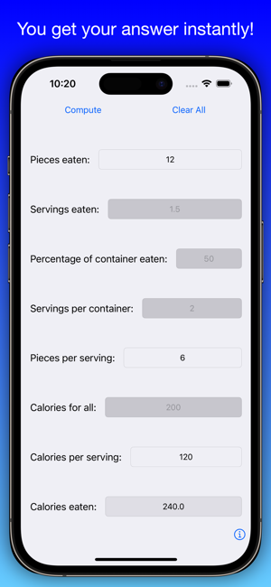 ‎Calorie Helper Screenshot