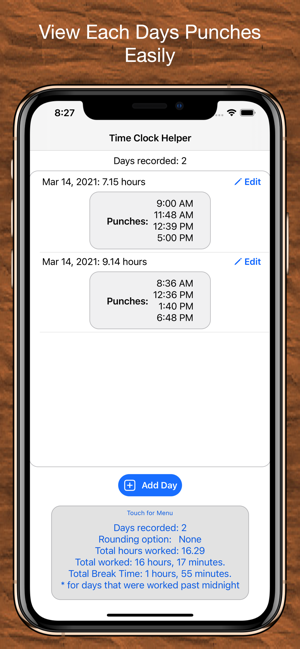 ‎Time Clock Helper - Advanced Screenshot