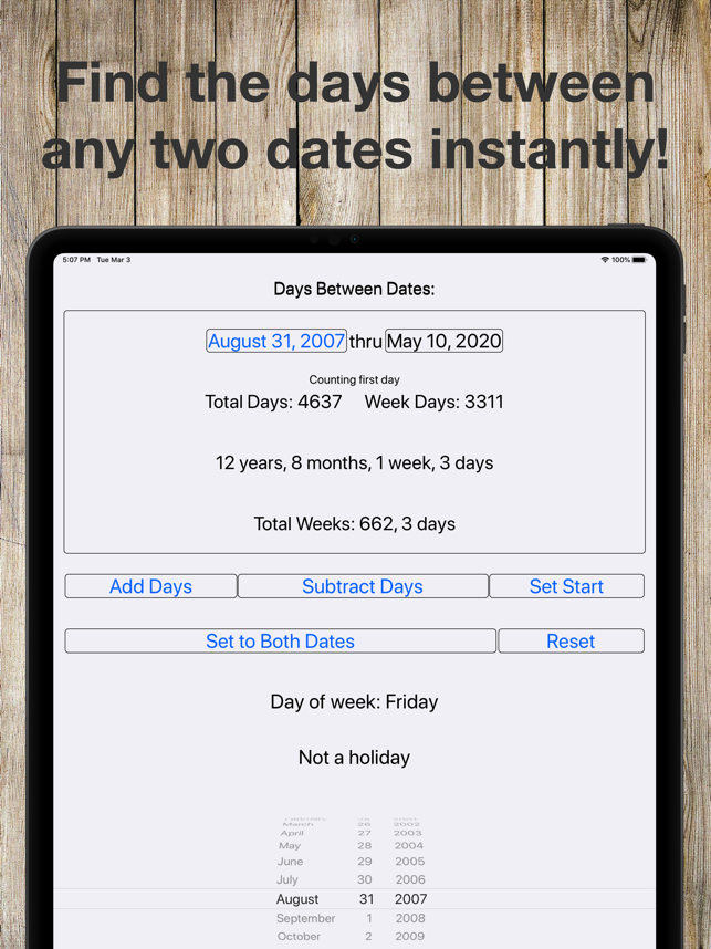 ‎Between Dates Screenshot